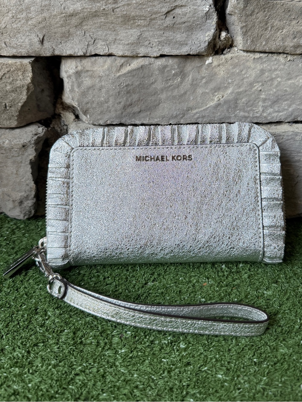 Michael Kors Silver Women’s Wristlet Wallet